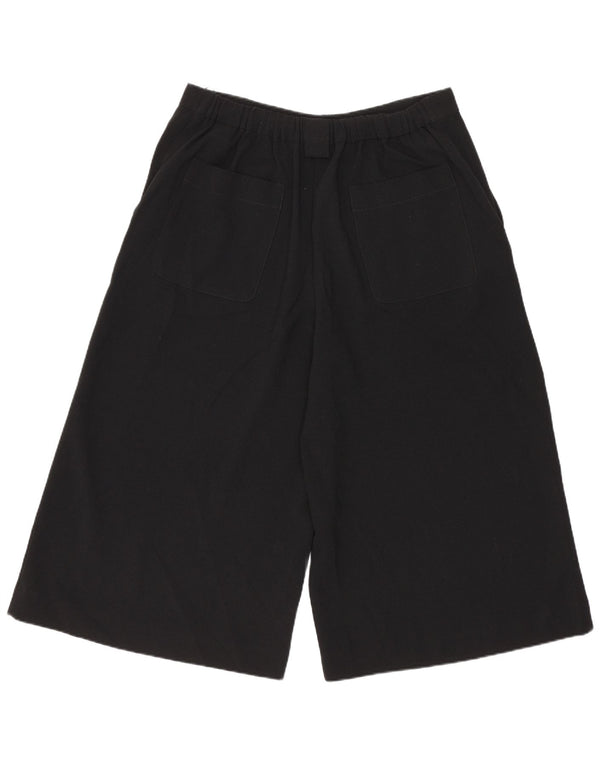 Marks & Spencer Pantalon Capri à jambe large pour femme UK 12 Medium W30 L18 Noir
