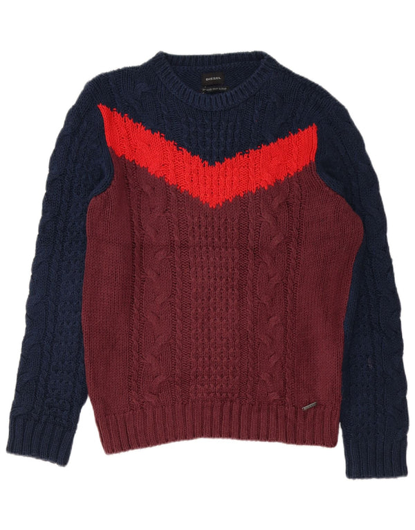 Diesel Pull col bateau pour homme en coton color block Bleu marine Taille L