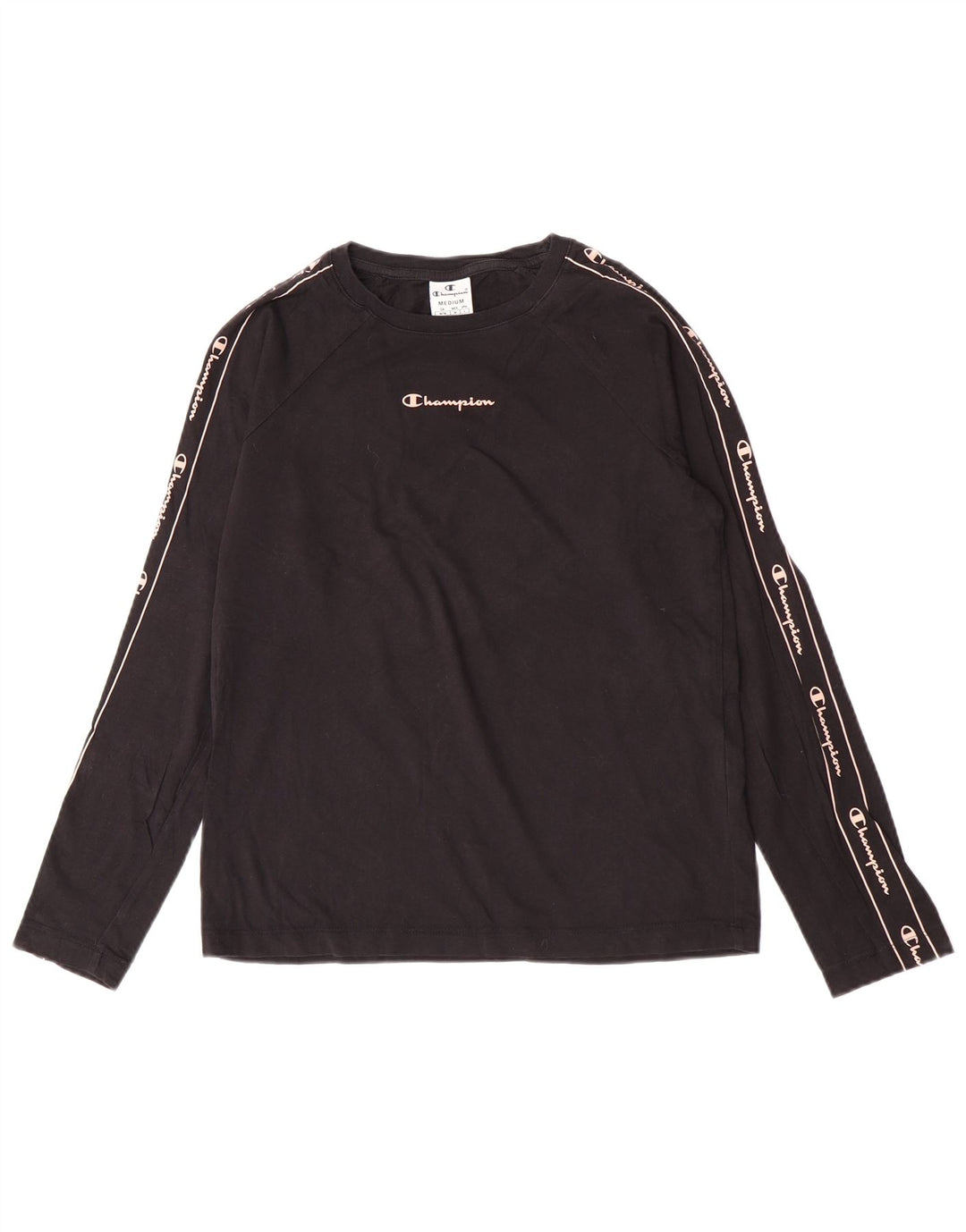 Champion Haut graphique à manches longues pour femme UK 12 Medium Noir