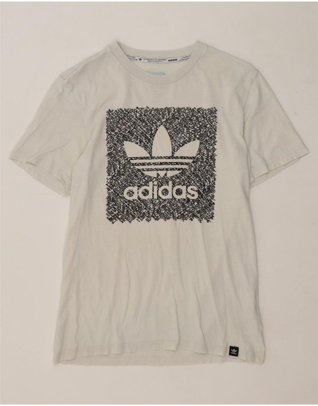 Adidas T-shirt graphique pour hommes, petit haut en coton blanc