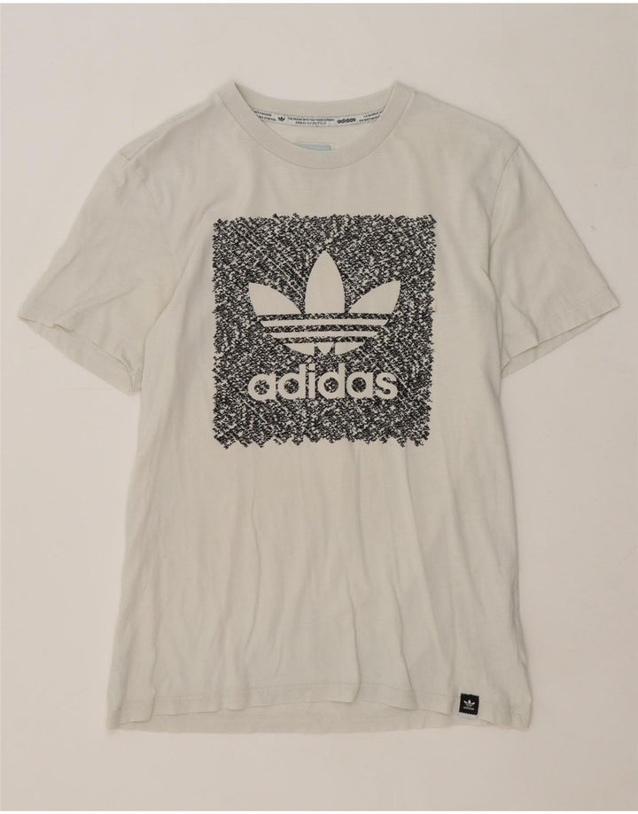 Adidas T-shirt graphique pour hommes, petit haut en coton blanc