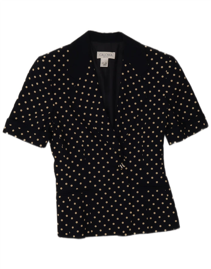 Caloma Veste Blazer 1 Bouton Femme IT 40 Petit Bleu Marine à Pois