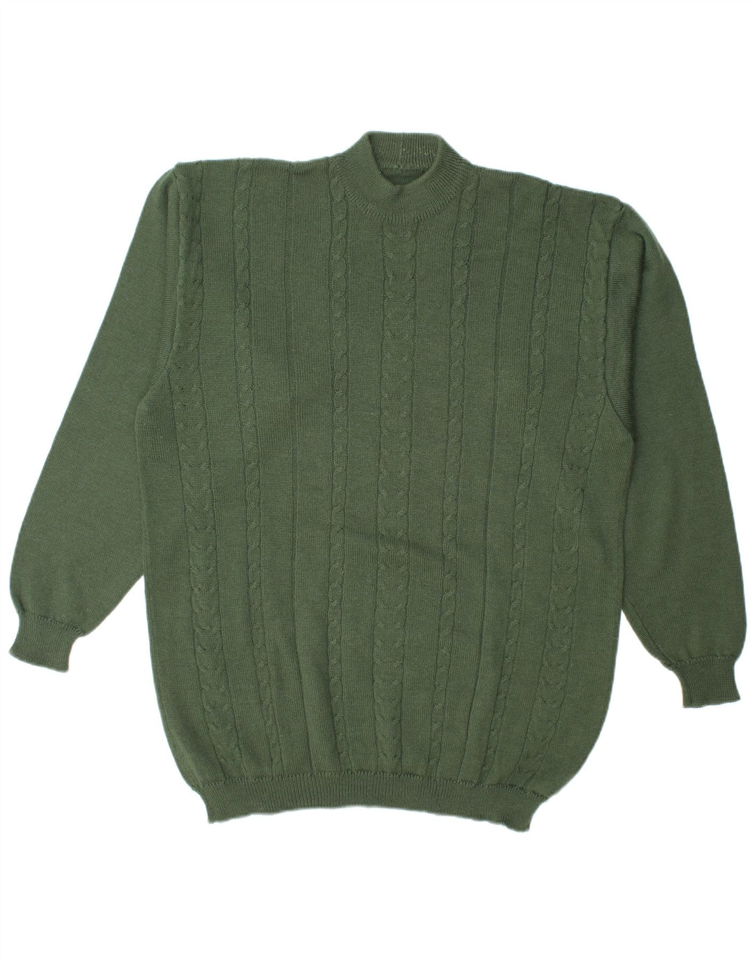 vintage Mens Turtle Neck Jumper Pull Grand Vert