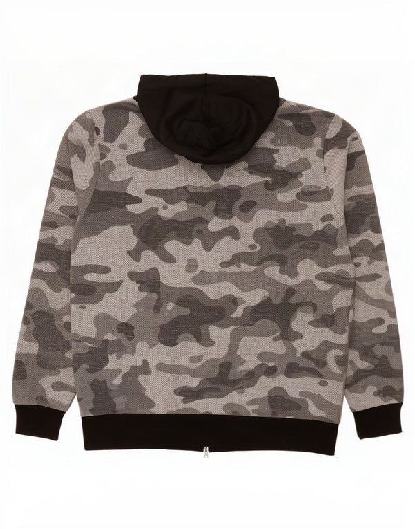 Nike Pull à capuche zippé XL en coton camouflage gris pour homme