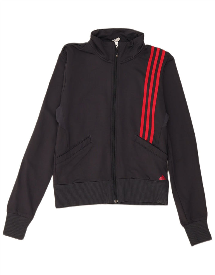 ADIDAS Veste de survêtement Climalite pour femme UK 12 Gris moyen Polyamide