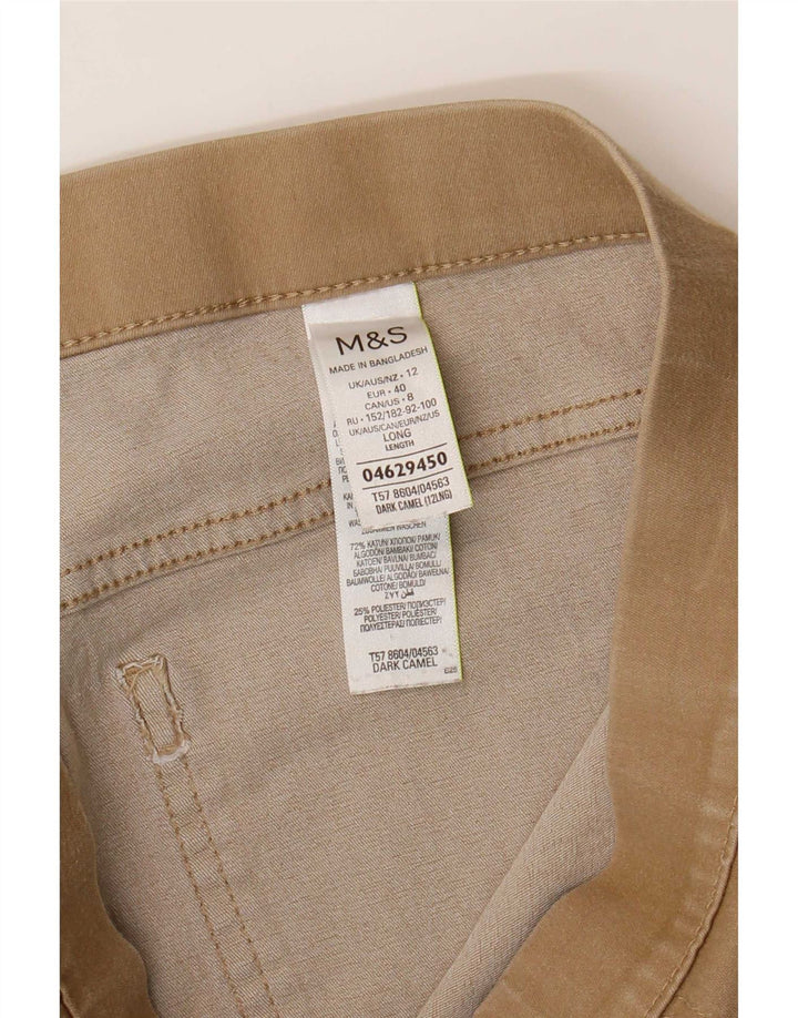 Marks & Spencer Jean Jegging Femme UK 12 Moyen W30 L29 Coton Marron