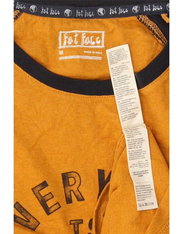 Fat Face Haut graphique à manches longues pour homme en coton color block jaune moyen