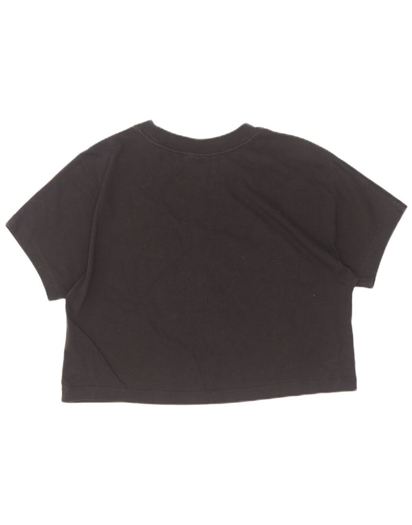 Nike Womens Crop Graphic T-Shirt Top UK 16 Grand Noir Coton