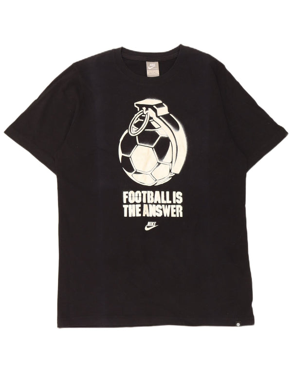 Nike T-shirt graphique pour homme en coton noir Taille L