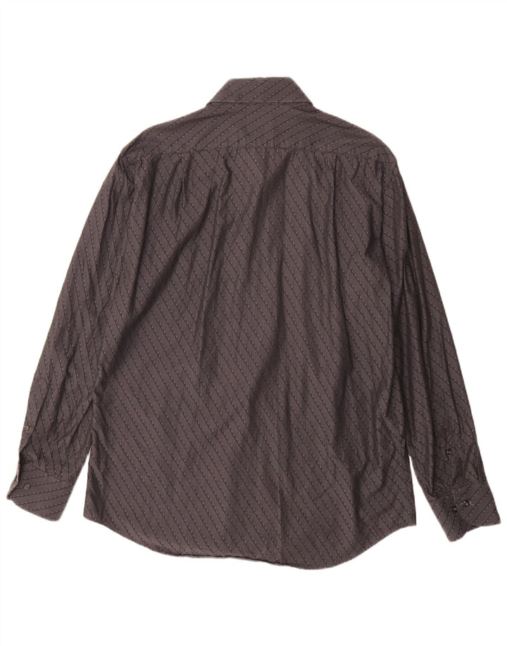 ROCCOBAROCCO Chemise Homme Taille 16 41 Grand Coton Rayé Noir