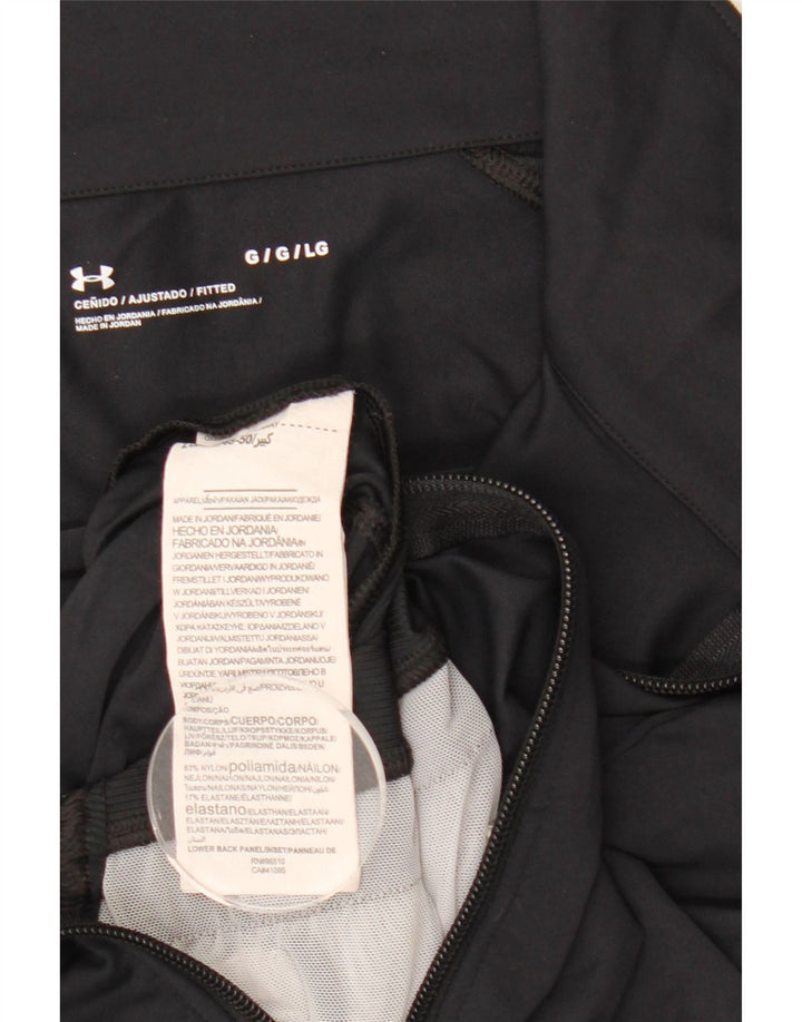 UNDER ARMOUR Veste de survêtement courte pour femme UK 14 Large Noir Nylon