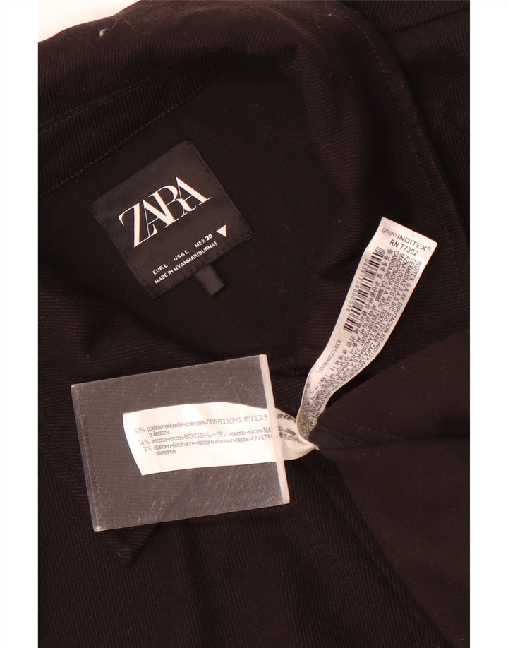 Zara Veste bomber surdimensionnée pour femme UK 16 Large Noir Polyester