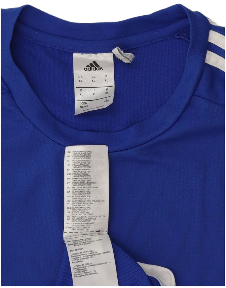 Adidas Climalite T-Shirt Top XL Bleu Colorblock Polyester