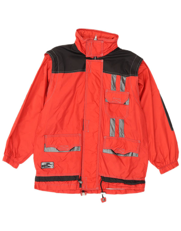 Astrolabio Veste coupe-vent pour homme UK 16 Large Rouge Colorblock Polyamide