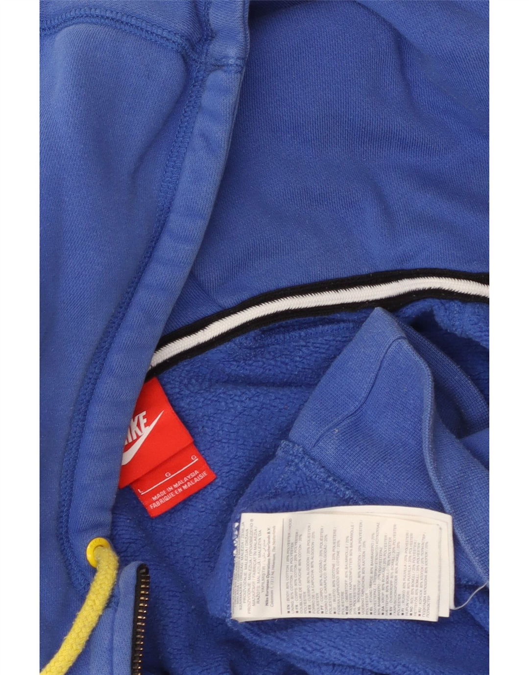 Nike Pull à capuche zippé pour homme Grand coton bleu