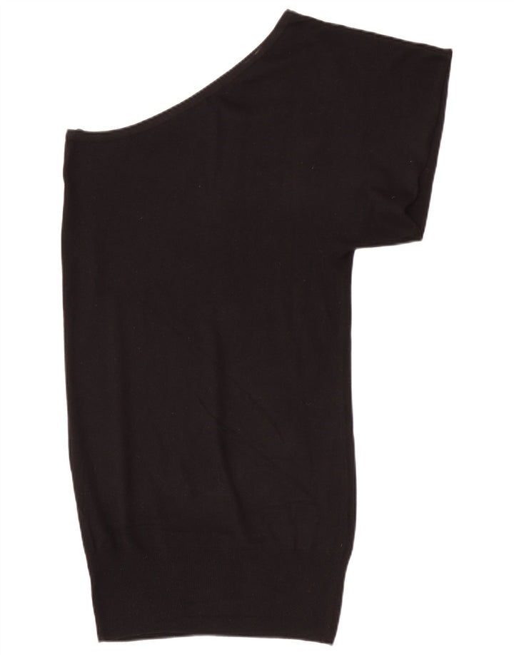 Massimo Dutti Robe pull asymétrique pour femme UK 12 en soie noire moyenne