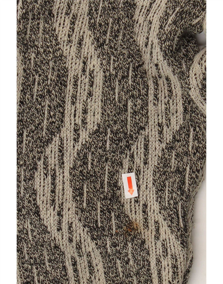 De Pletrl Pull Cardigan Homme IT 50 Laine Chevron Gris Moyen