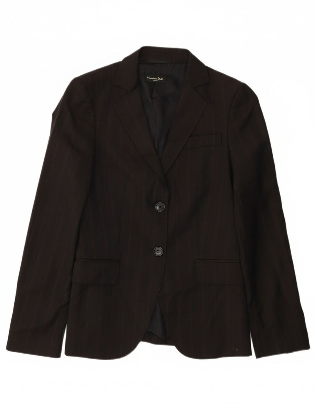 Massimo Dutti Veste blazer à 2 boutons pour femme EU 36 XS en laine noire à fines rayures