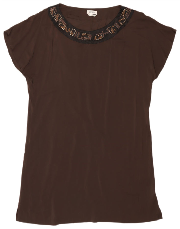Persona Chemisier Femme Top Taille 23 Viscose Marron Moyen