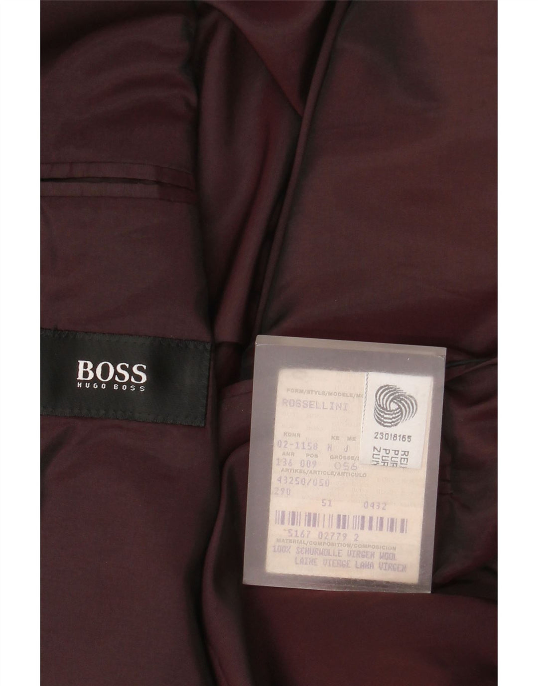 Hugo Boss Veste blazer à 3 boutons pour homme EU 51 Grand chevron marron