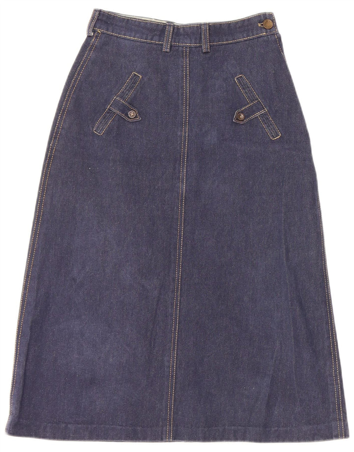 VINTAGE Jupe en jean graphique femme W22 2XS Bleu