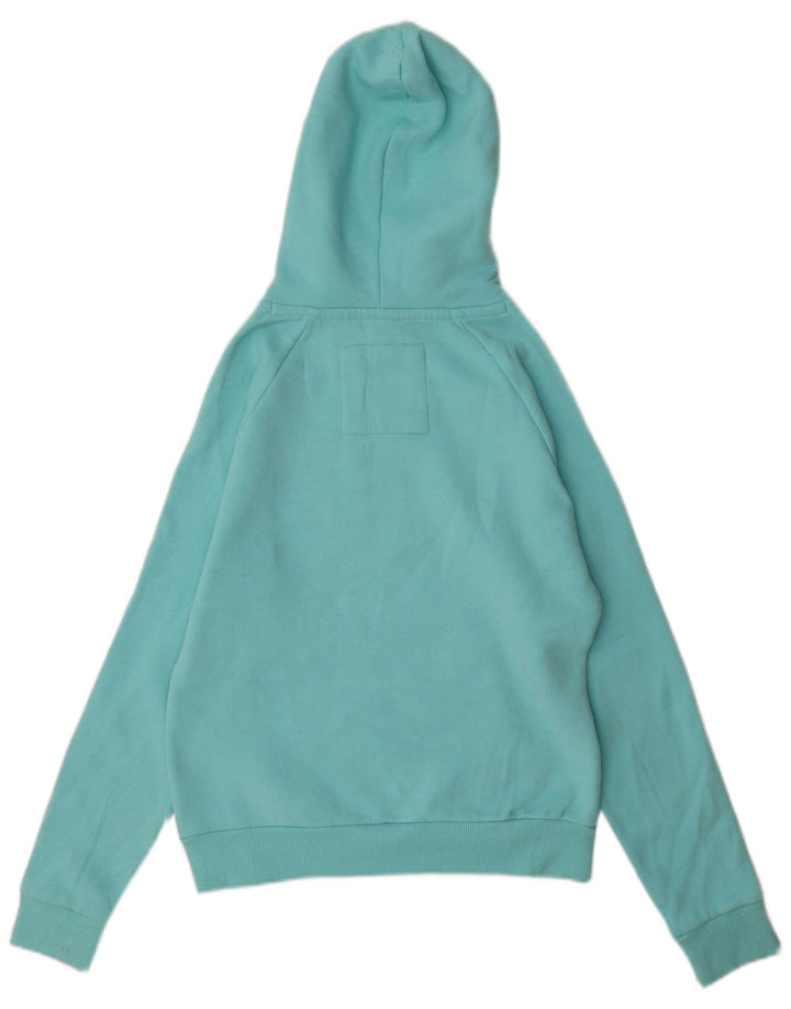 WEIRD FISH Pull à capuche graphique pour femme UK 10 Petit coton turquoise