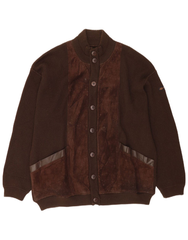 Il Granchio Cardigan Homme Pull XL Marron Laine