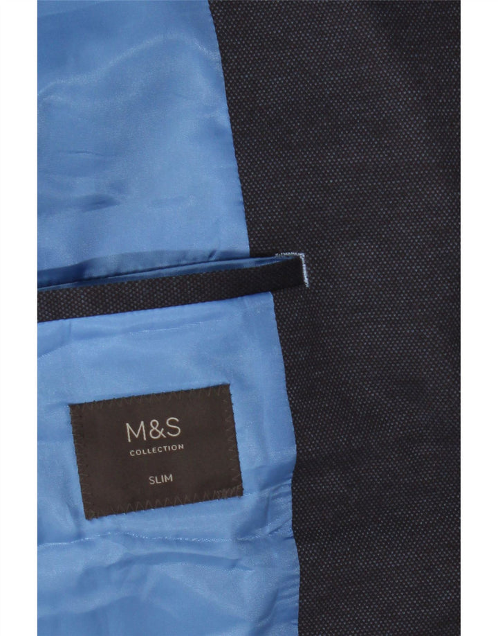 MARKS & SPENCER Veste blazer coupe slim à 2 boutons pour homme UK 46 XL Bleu marine