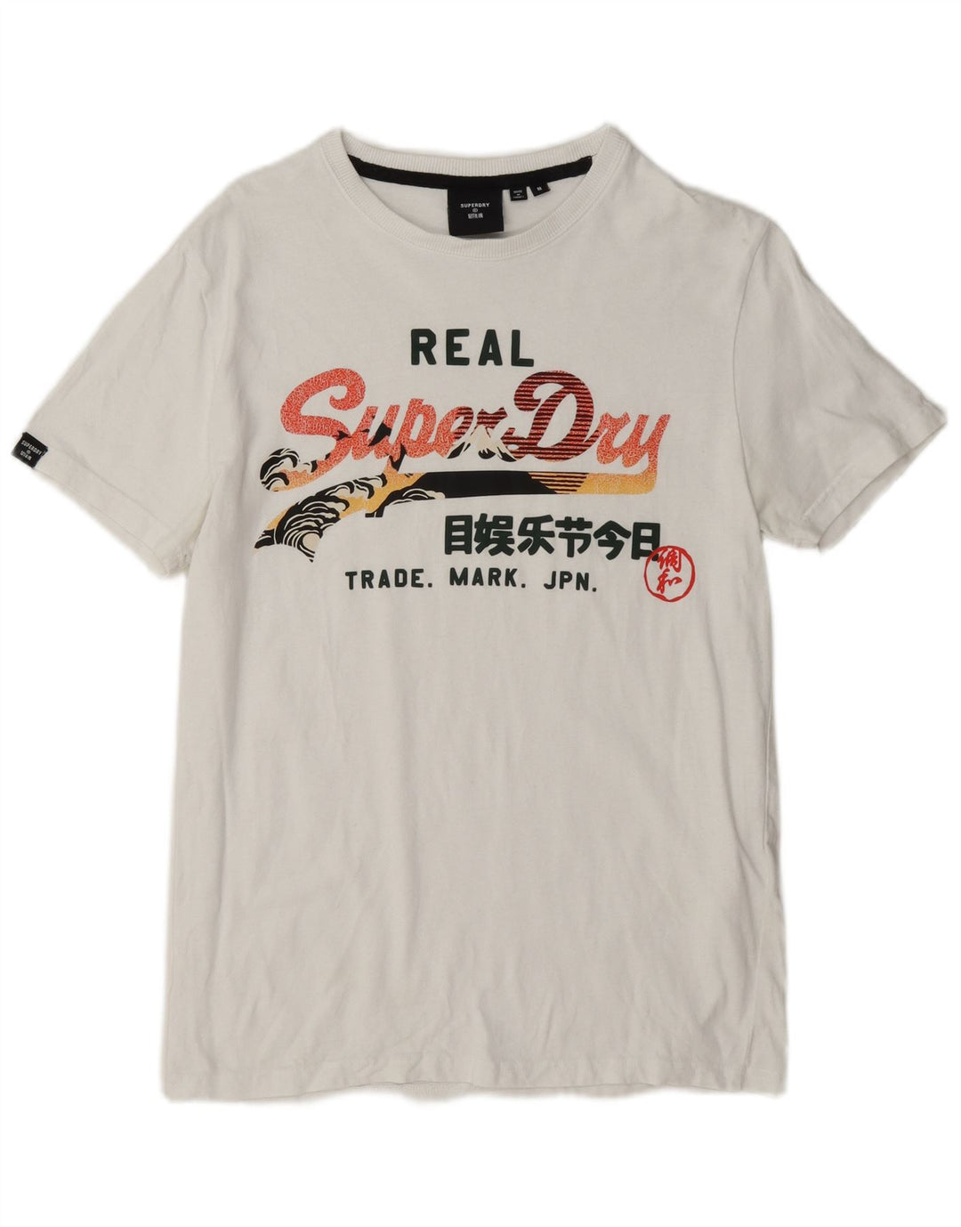 Superdry T-Shirt Graphique Homme Blanc Moyen Coton