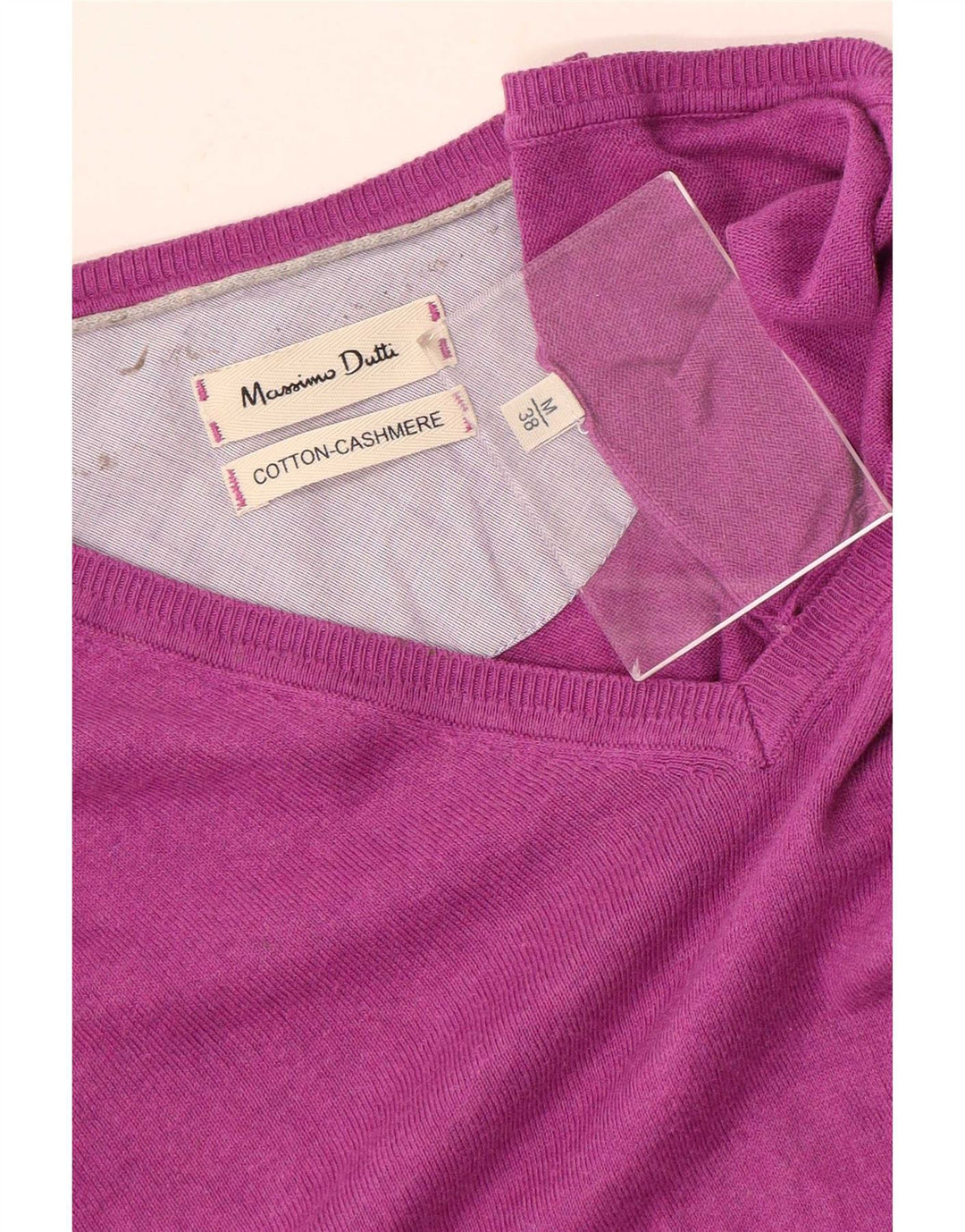 Massimo Dutti Pull col V Homme Violet Moyen Coton