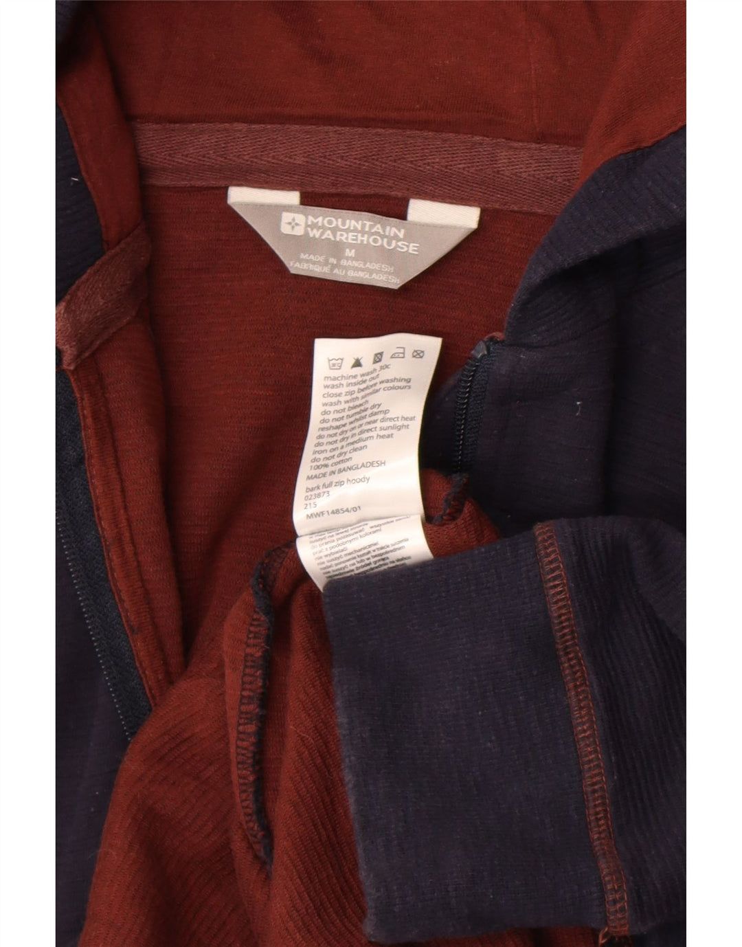 Mountain Warehouse Pull à capuche zippé pour homme en coton bleu marine moyen