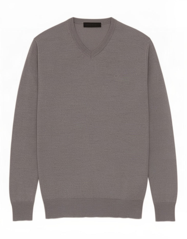 Calvin Klein Jeans Pull col V pour homme 2XL Gris
