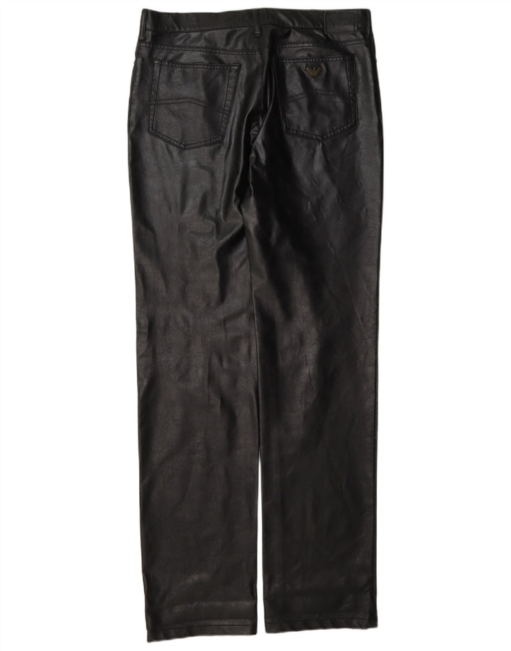Armani Pantalon en cuir pour femme W30 L35 Noir