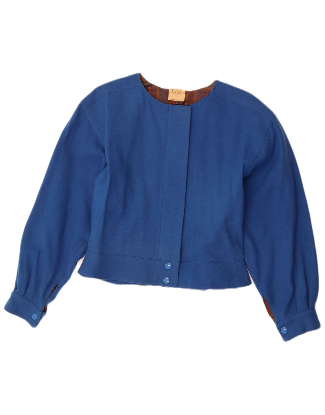 Krizia Veste Boléro Femme UK 14 Bleu Moyen