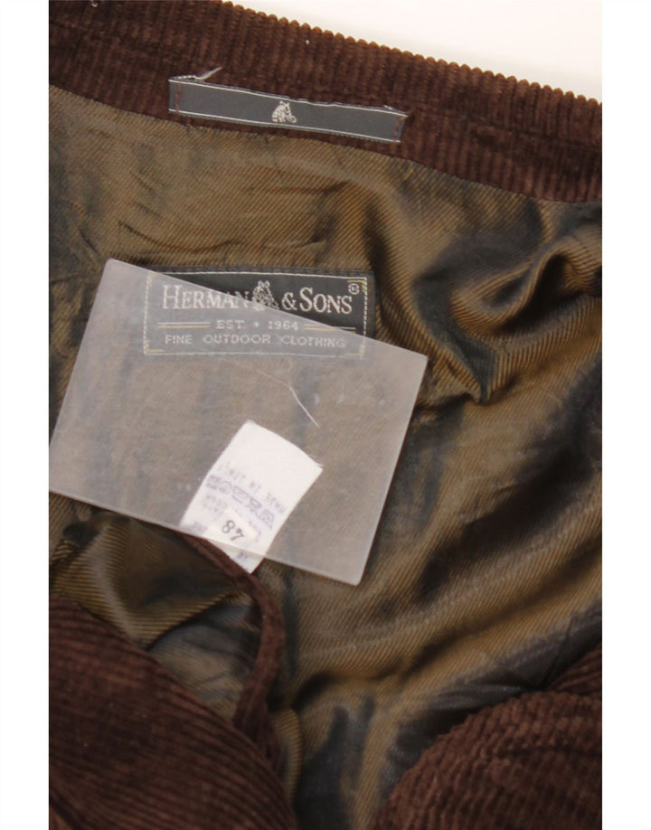 HERMAN & SONS Veste blazer en velours côtelé à 3 boutons pour homme IT 48 Marron moyen