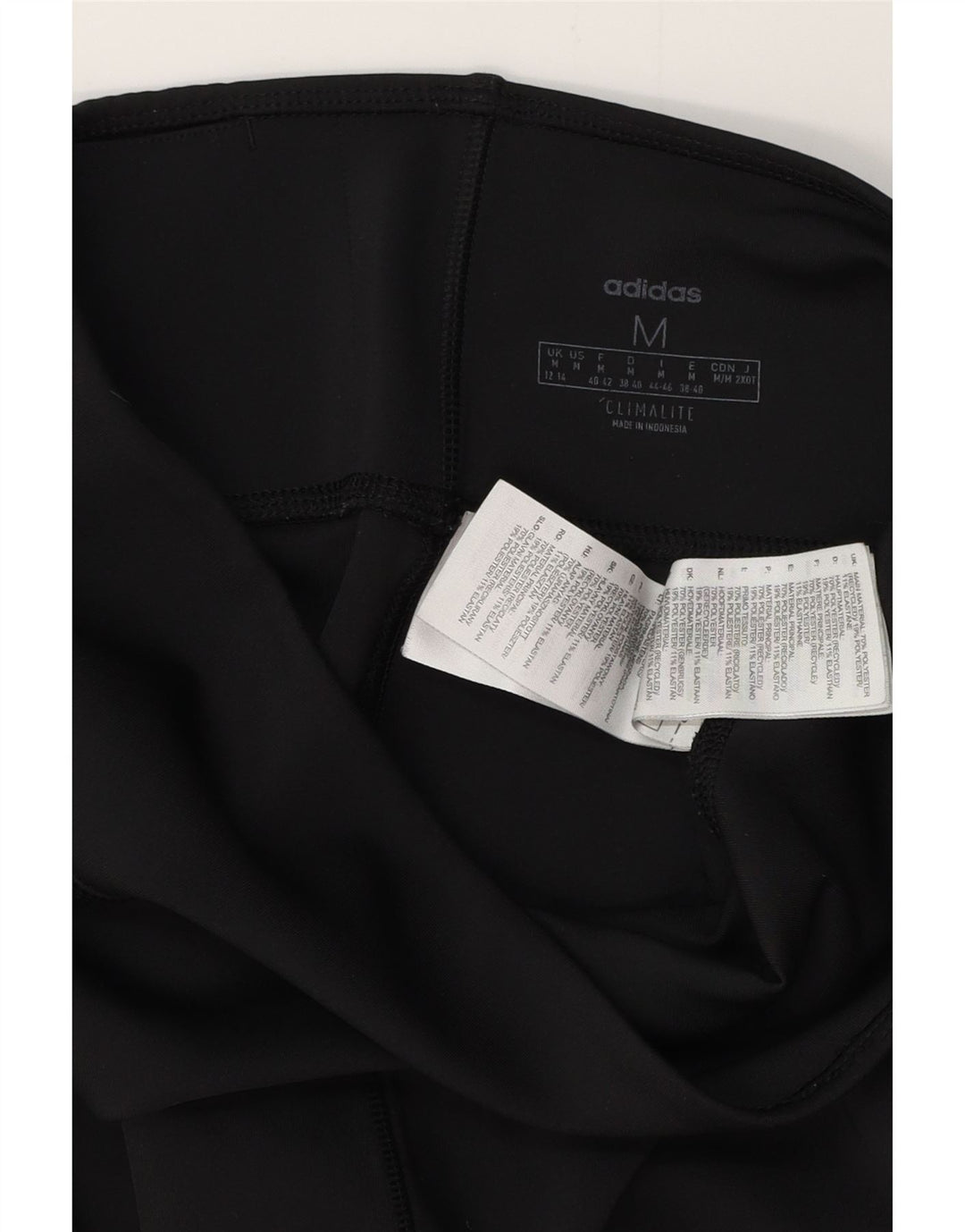 ADIDAS Femmes Climalite Leggings UK 12/14 Moyen Noir Polyester