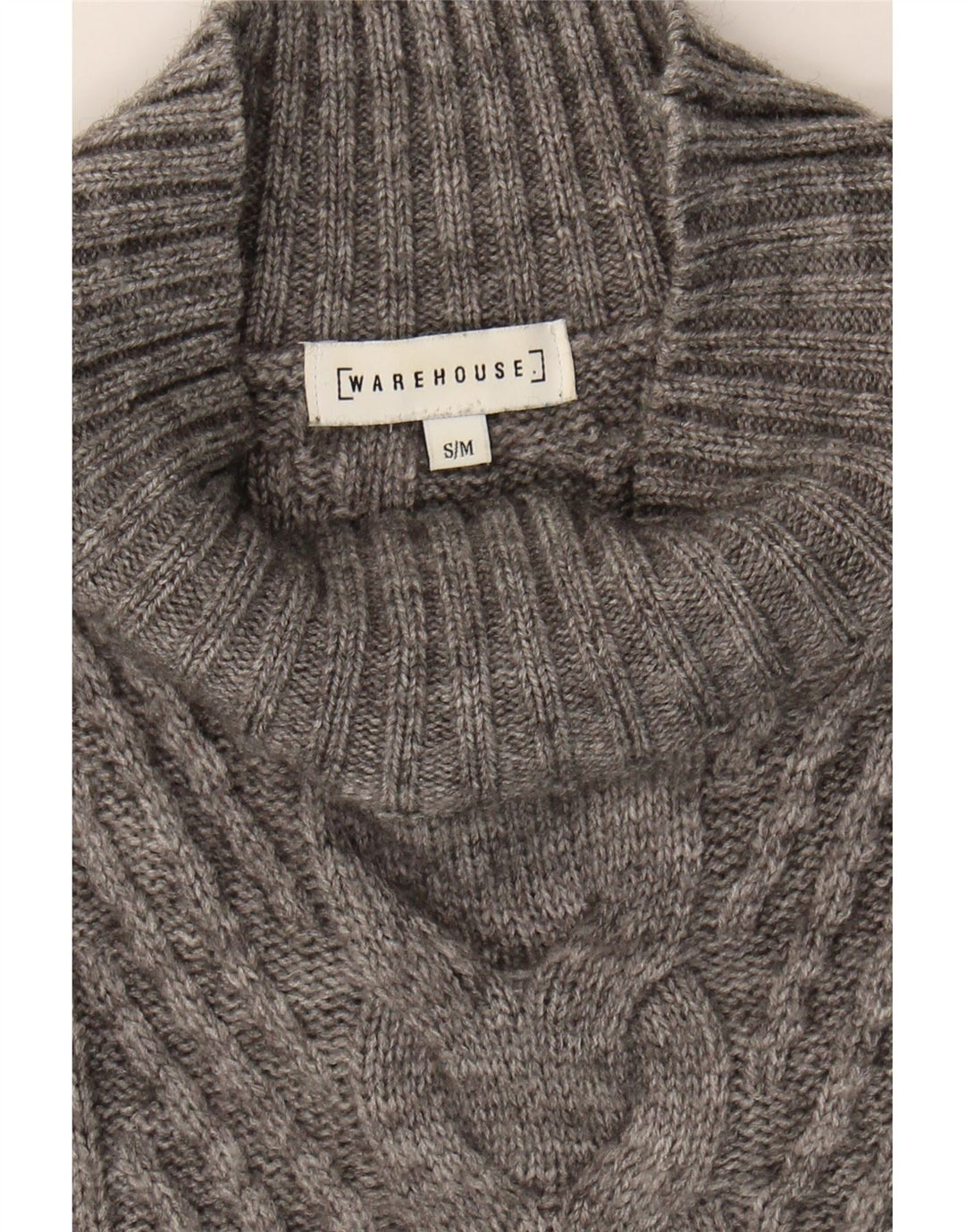 WAREHOUSE Womens Oversized Turtle Neck Jumper Sweater UK 10 Small Grey Vintage Warehouse and Second-Hand Warehouse from Messina Hembry 