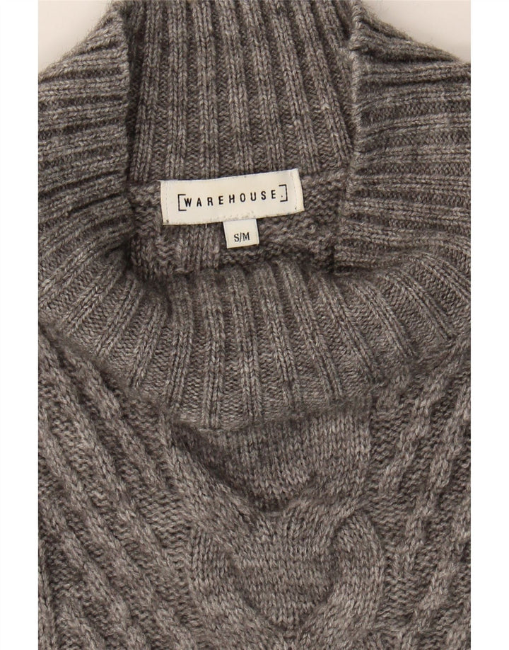 WAREHOUSE Womens Oversized Turtle Neck Jumper Sweater UK 10 Small Grey Vintage Warehouse and Second-Hand Warehouse from Messina Hembry 