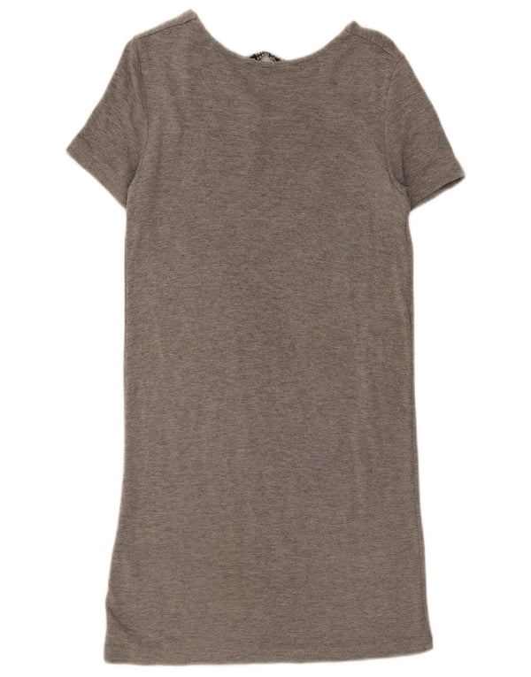 Zara Robe T-Shirt Femme UK 10 Petite Viscose Grise