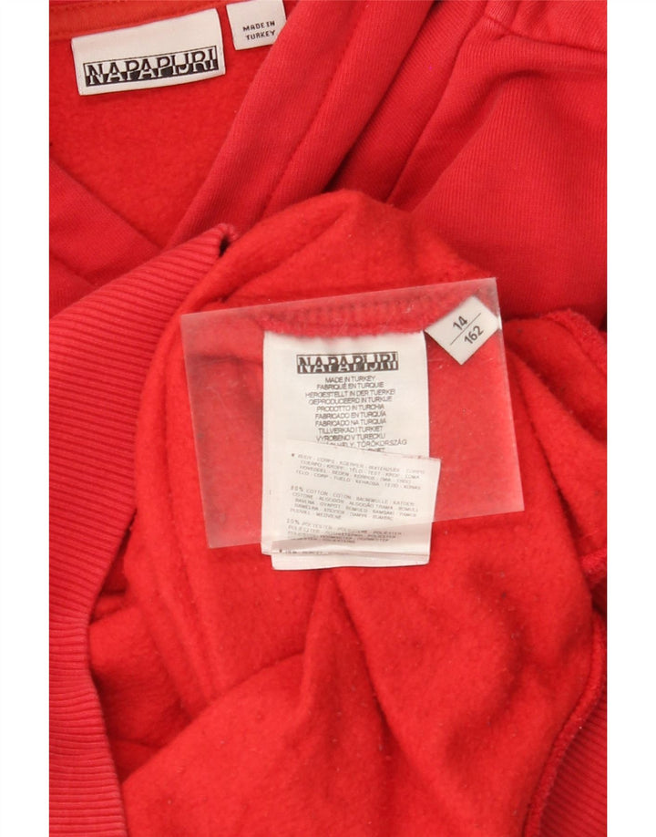NAPAPIJRI Pull à capuche graphique garçon 13-14 ans Rouge Coton
