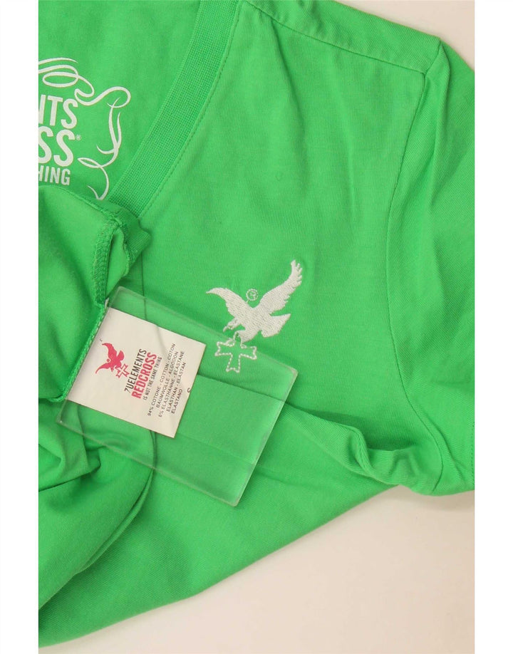 Zu Elements T-shirt graphique pour femme UK 10 Petit coton vert