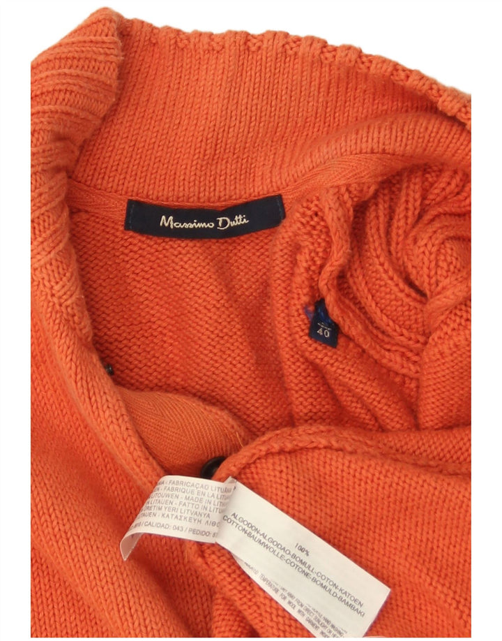 MASSIMO DUTTI Pull col boutonné pour homme en coton orange Taille L