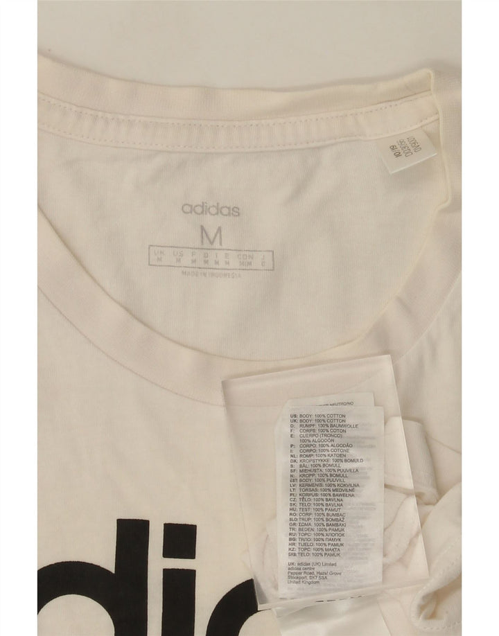 Adidas T-shirt graphique pour homme en coton blanc moyen