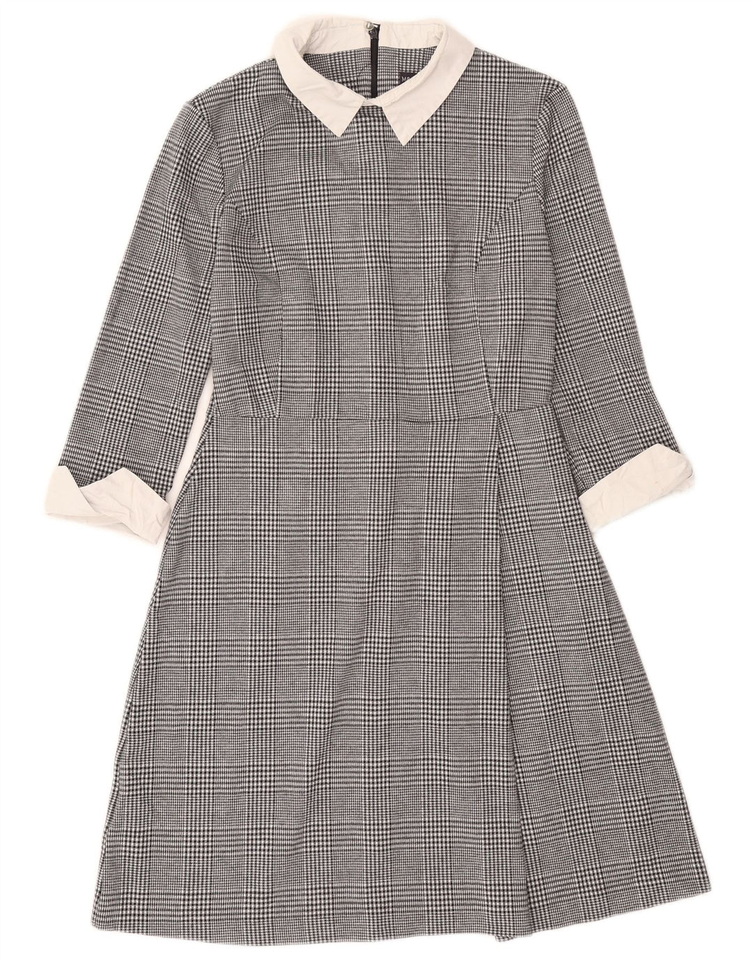 Marks & Spencer Robe trapèze pour femme UK 10 Petit pied-de-poule noir