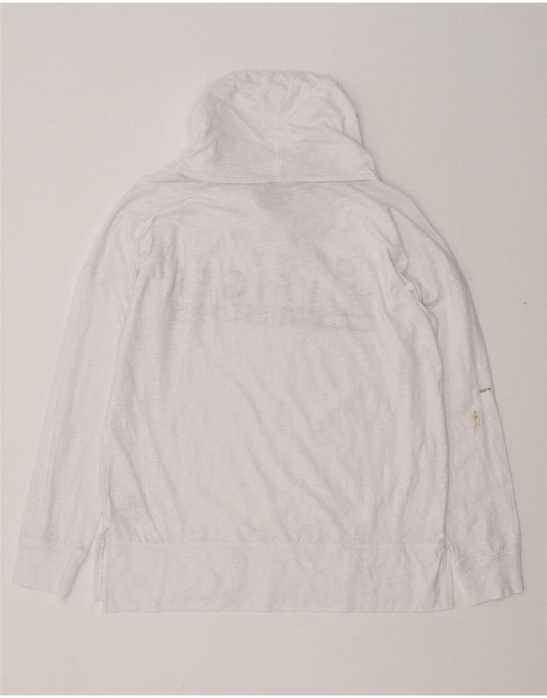 TOMMY HILFIGER Haut graphique surdimensionné à manches longues pour femme UK 10 Small Blanc