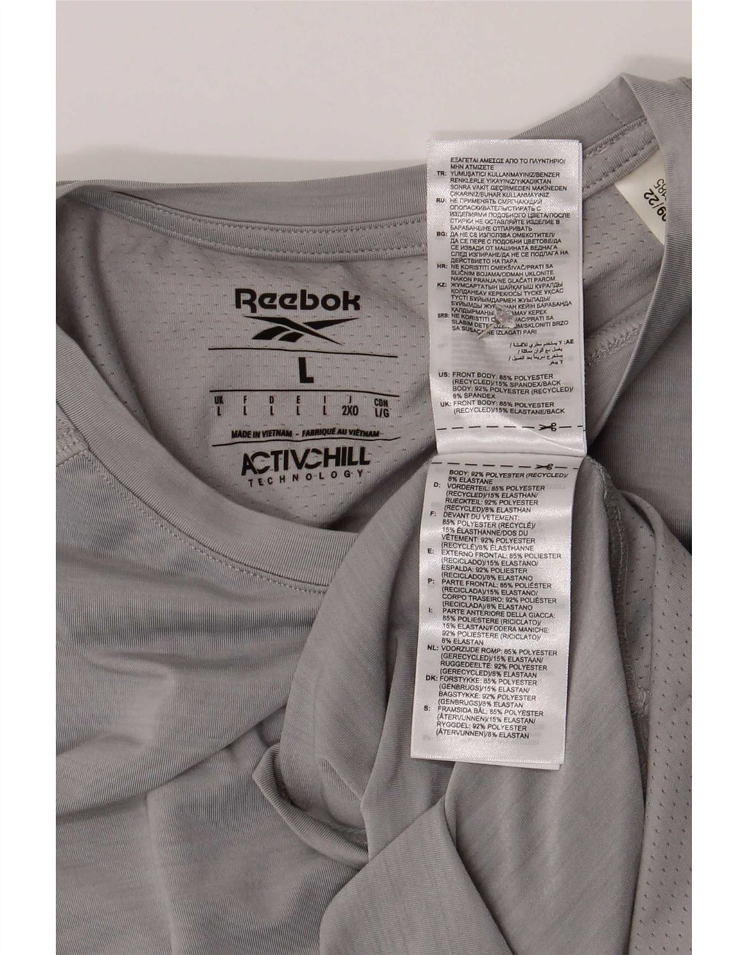Reebok T-Shirt Homme Haut Large Gris Polyester