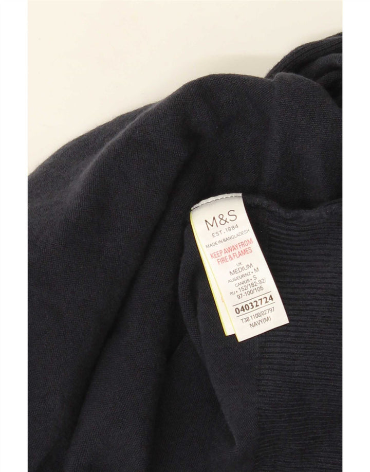 Marks & Spencer Pull cardigan ouvert pour femme UK 14 Acrylique bleu marine moyen