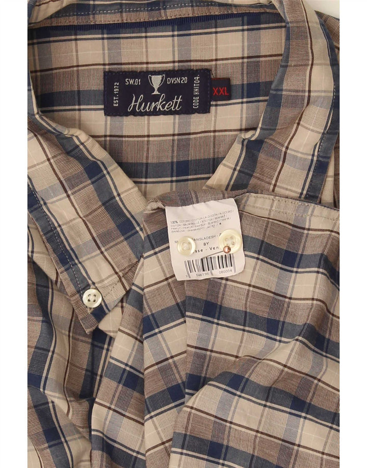 Chemise homme vintage 2XL Coton à carreaux marron