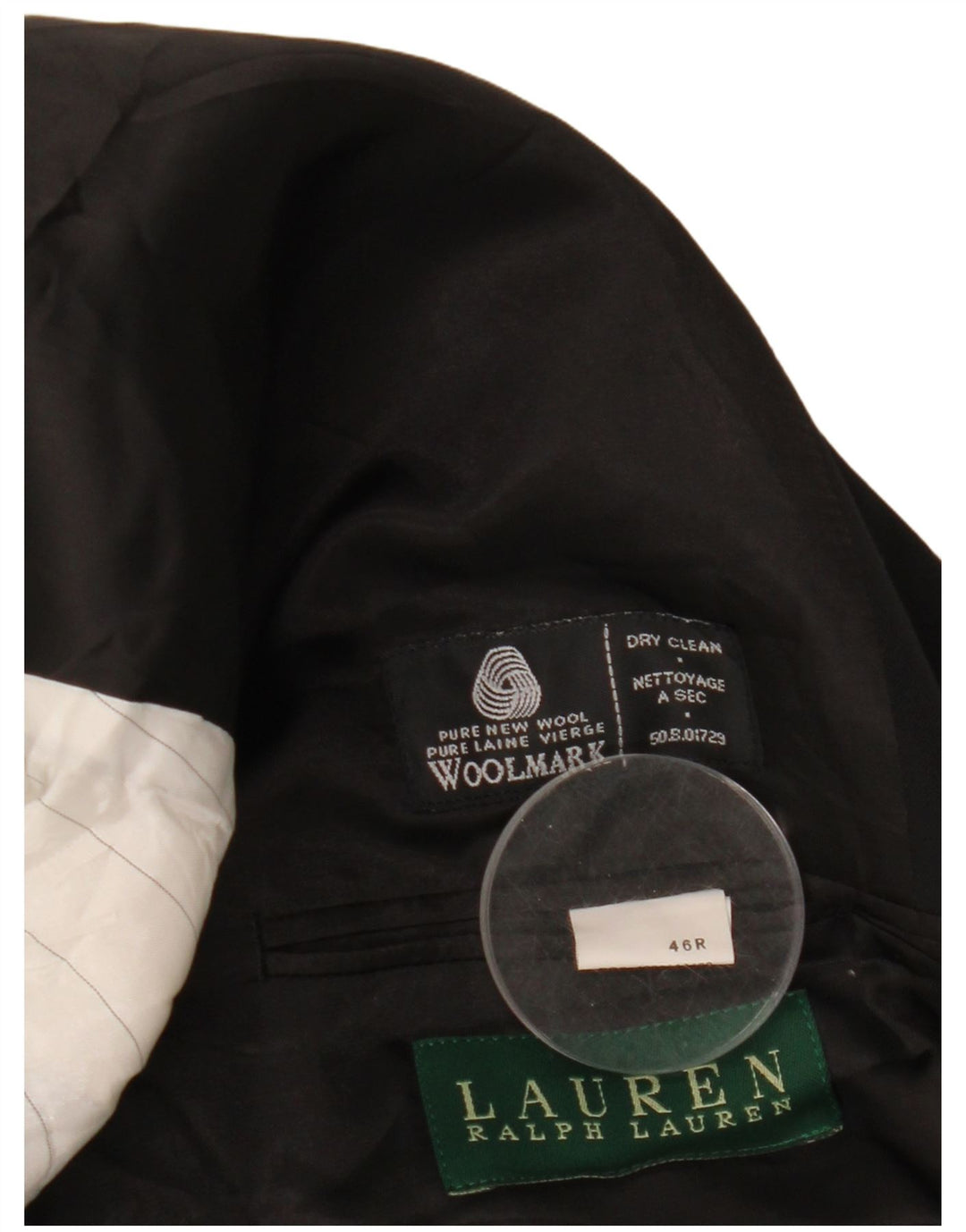 Ralph Lauren Veste blazer à 2 boutons pour homme UK 46 2XL Laine noire