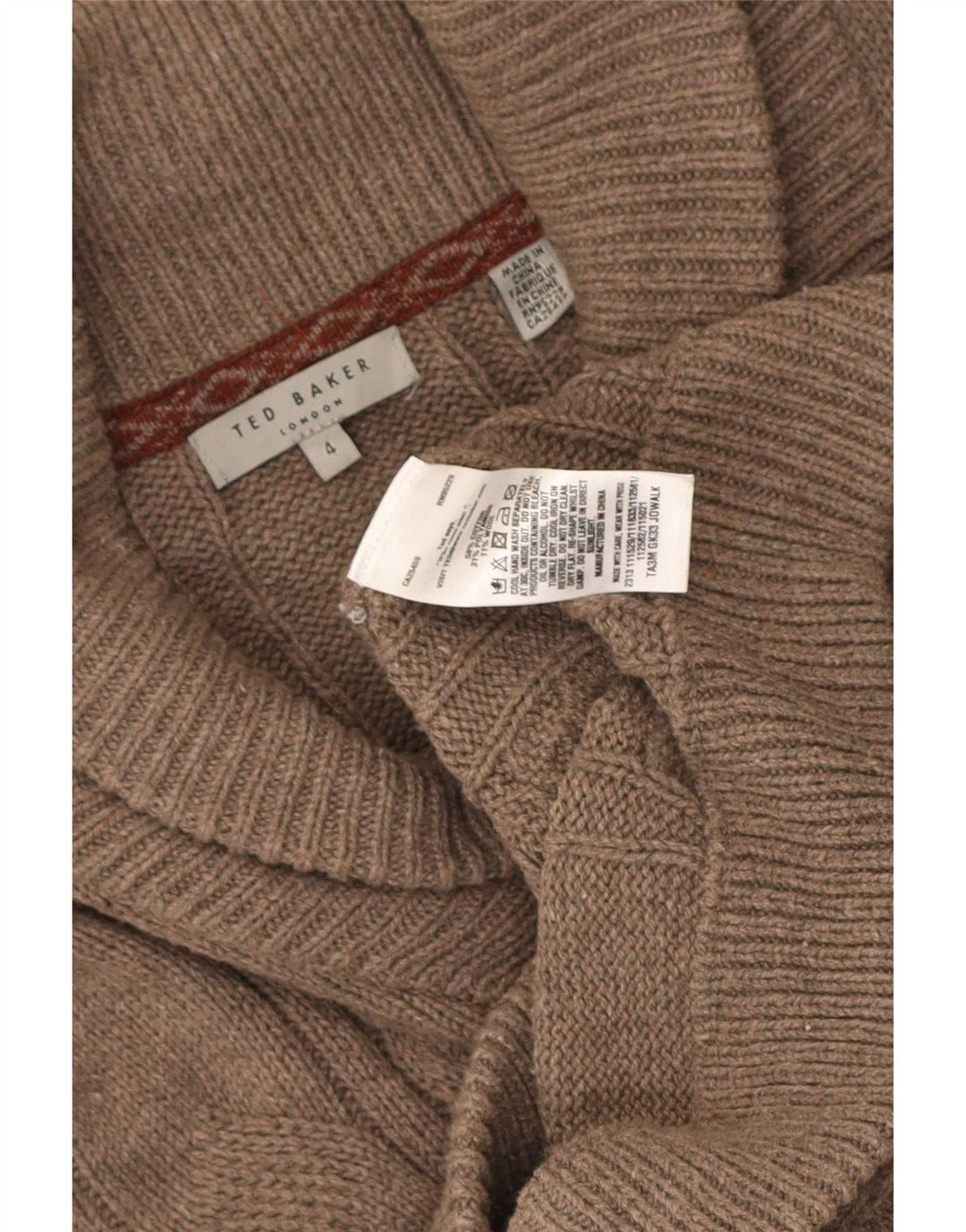 Ted Baker Pull Cardigan Homme Taille 4 Grand Coton Marron